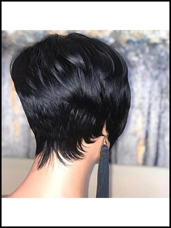 8 Inch Pixie Cut Wig 100% Brazilian Virgin Human Hair Glueless Full Machine Made